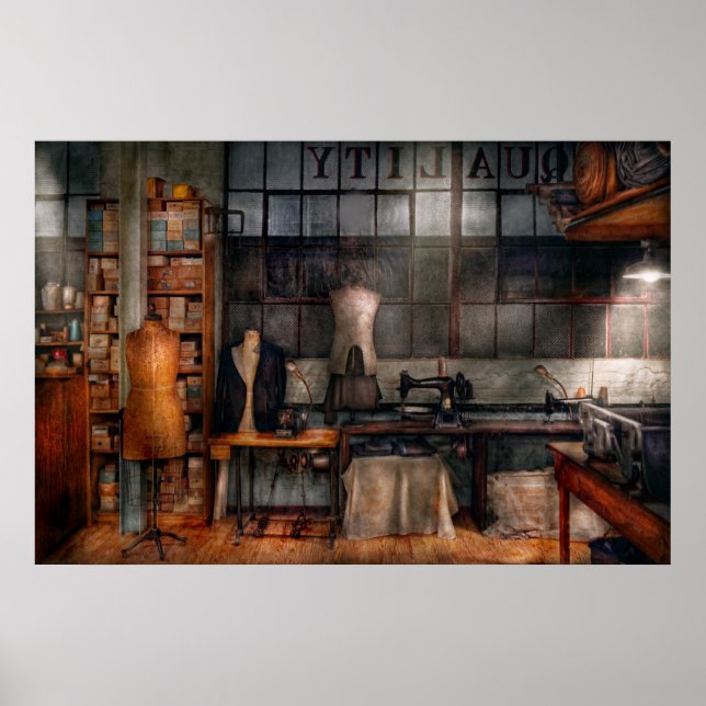 Nähen - Industrie - Qualitäts-Wäsche Poster (Vorne)