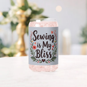 Nähen ist mein Glück Florale Typografie Dosenglas