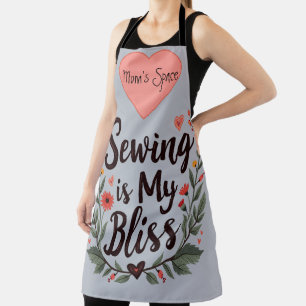 Nähen ist mein Glück Florale Typografie Schürze