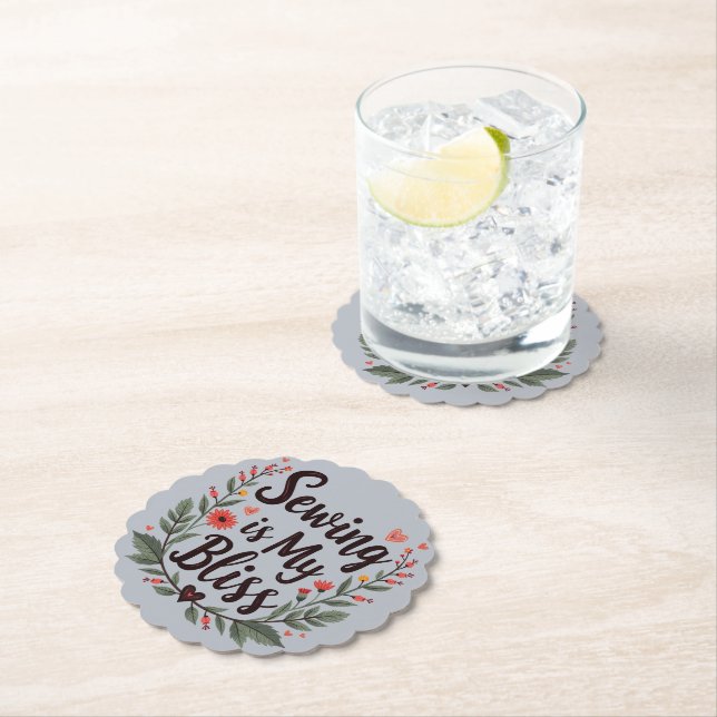 Nähen ist meine Bläschen-Typografie Untersetzer (Vor Ort)