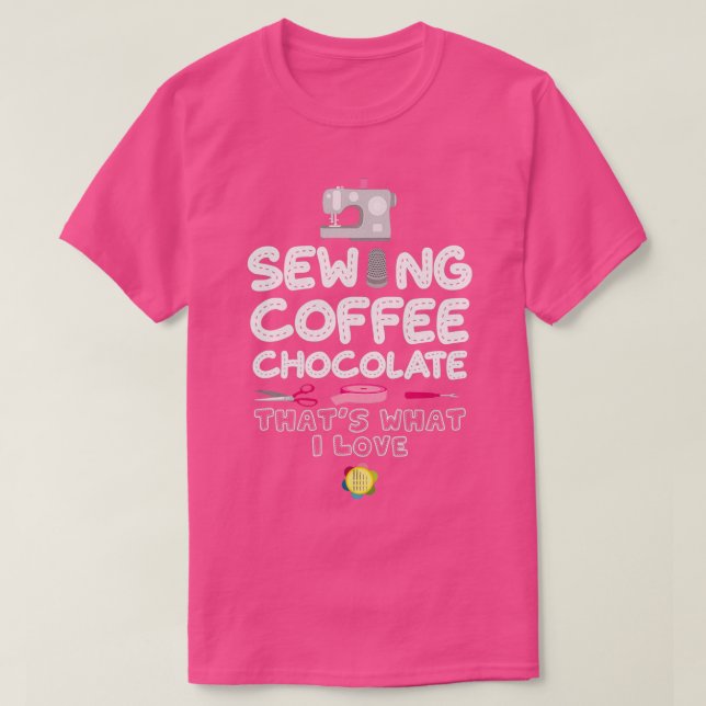 Nähen Kaffeeschokolade Nähen Stricken Mama Oma T-Shirt (Design vorne)