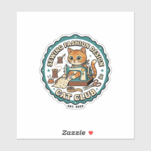 Nähen Mode Design Katze Katzenliebhaber Geschenk - Aufkleber
