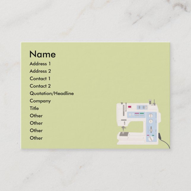 Nähen - mollig visitenkarte (Vorderseite)