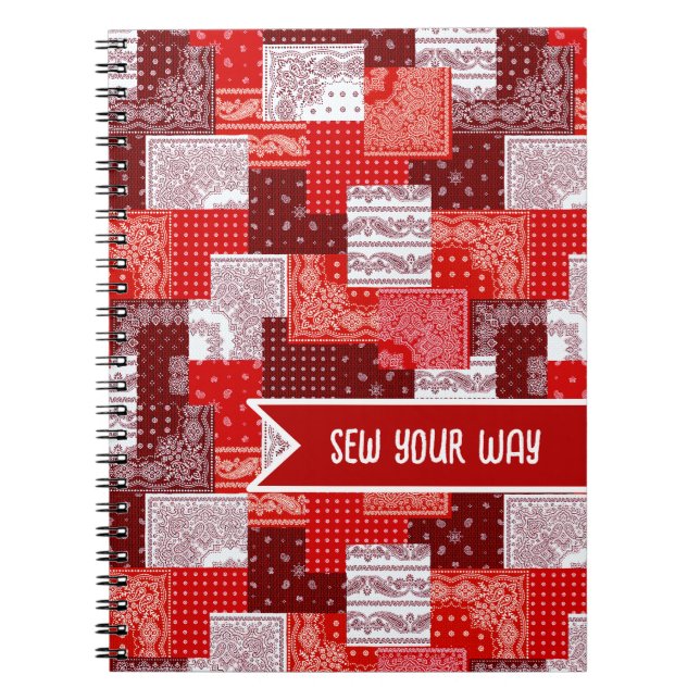 Nähen nach Maß Patchwork-Bandana-Quilt-Muster Notizblock (Vorderseite)
