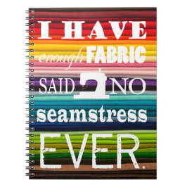 Nähen nicht genug Fabric Handwerk dunkel Notizblock