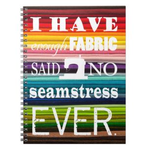 Nähen nicht genug Fabric Handwerk dunkel Notizblock
