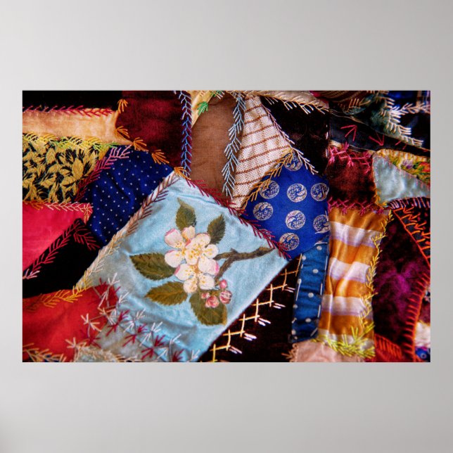 Nähen - Patchwork - Oma-Steppdecke Poster (Vorne)