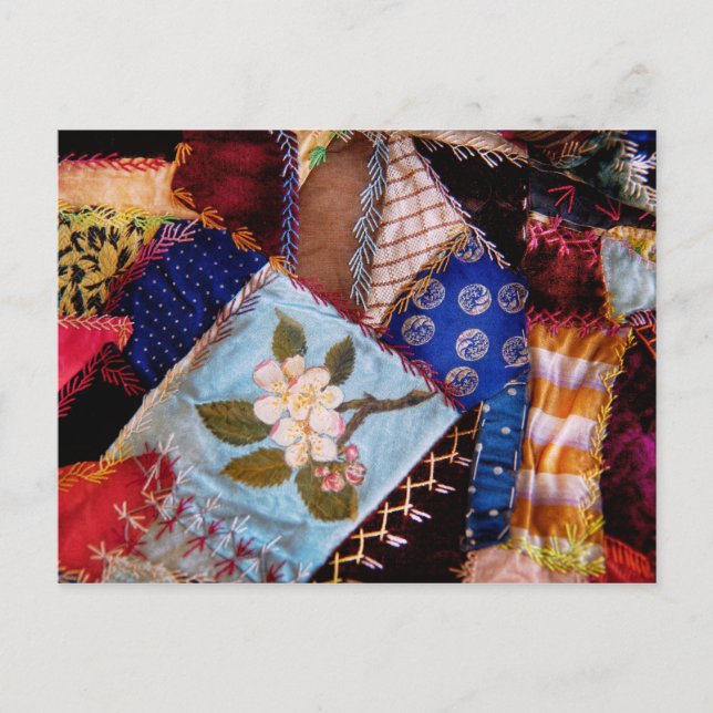 Nähen - Patchwork - Oma-Steppdecke Postkarte (Vorderseite)