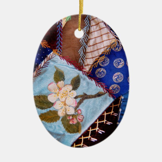 Nähen - Patchwork - Omas Quilt Keramikornament (Vorne)