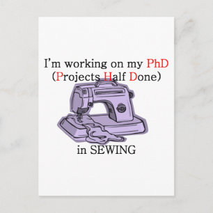 Nähen PhD Postkarte