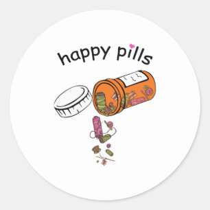 Nähen Pillennähte Runder Aufkleber
