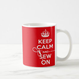 Nähen, Rot Behaltend, ruhige Tasse