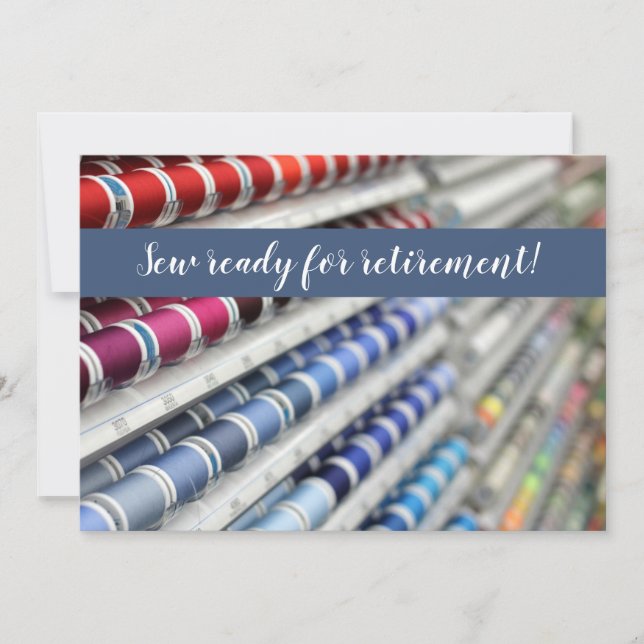 Nähen Sie bereites zur Ruhestands-Einladung Einladung (Vorderseite)