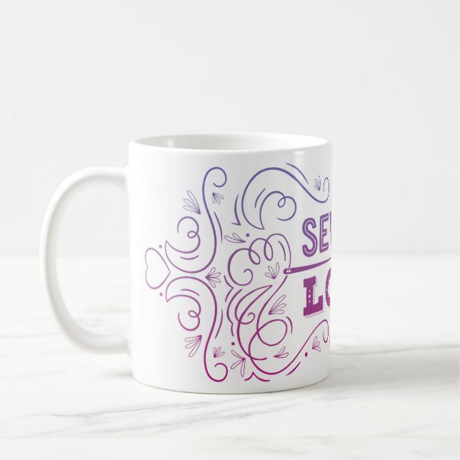 Nähen Sie in der Liebe-Tasse Tasse (Links)
