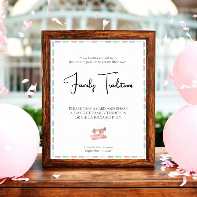 Nähen Sie viel Liebe Rosa Aquarellfamilie Traditio Poster (Von Creator hochgeladen)