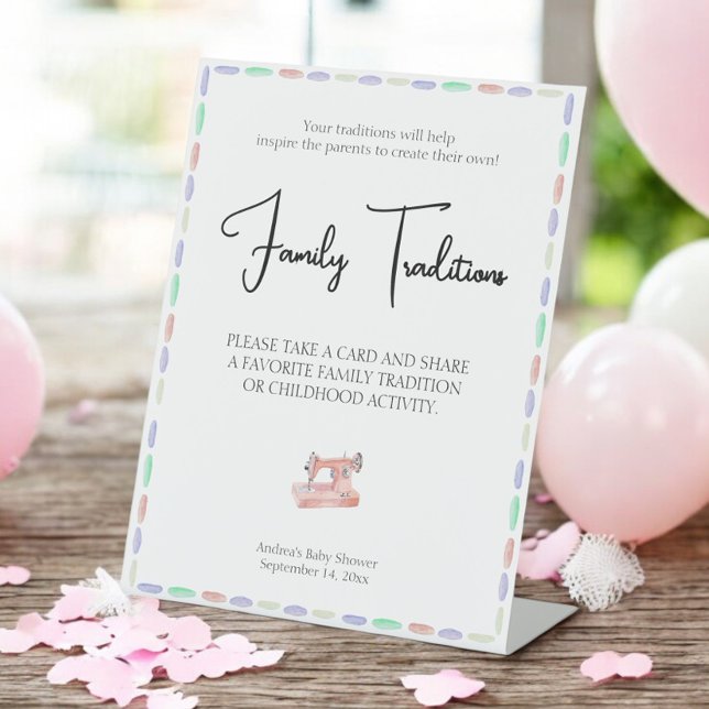 Nähen Sie viel Liebe Rosa Aquarellfamilie Traditio Sockelschild (Von Creator hochgeladen)