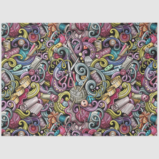 Nähen - Stricken von Geschenkfässern Seidenpapier (Vorderseite)