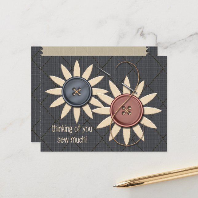 Nähen und Nähen Postkarte (Vorderseite/Rückseite Beispiel)