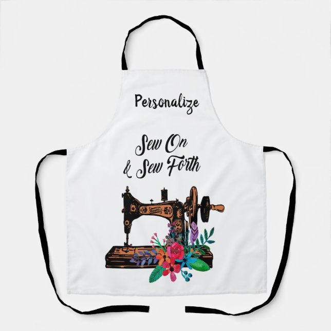 Nähen und Nähen von Zitat Seamstress Schneider Schürze (Vorderseite)