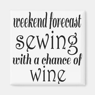 Nähen und Wein Magnet