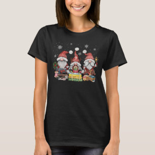 Nähen von Gnomen drei Quiltegrünnige Xmas Gesche T-Shirt