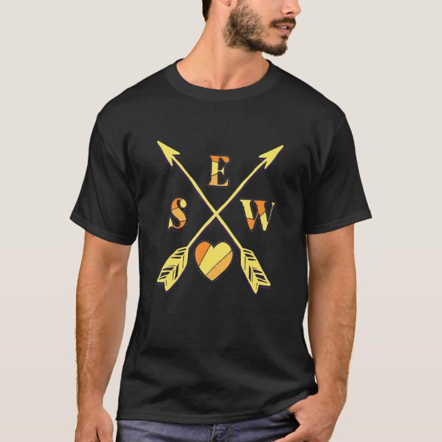 Nähen von Pfeil-Seeing Quilter Patchwork Crafter H T-Shirt (Vorderseite)
