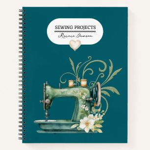 Nähen von Projekten Binder Aquamarin Blue Vintag L Notizbuch
