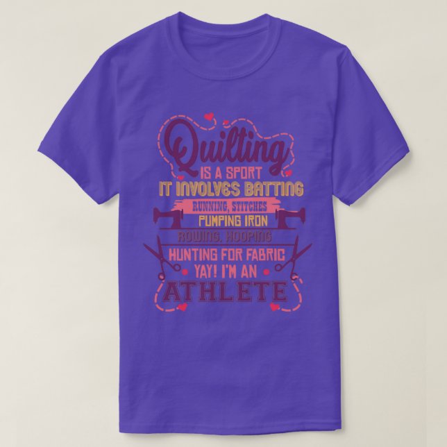 Nähen von Quilten und Quiltern T-Shirt (Design vorne)