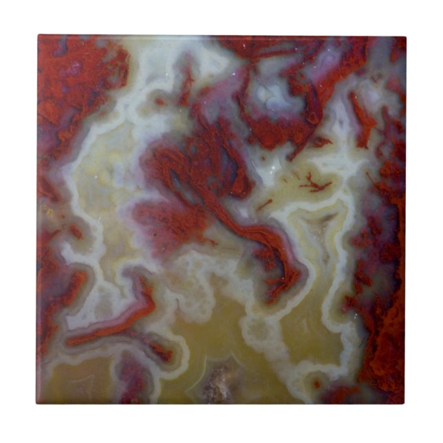 Nahen von Red Moss Agate Slab Fliese (Vorderseite)