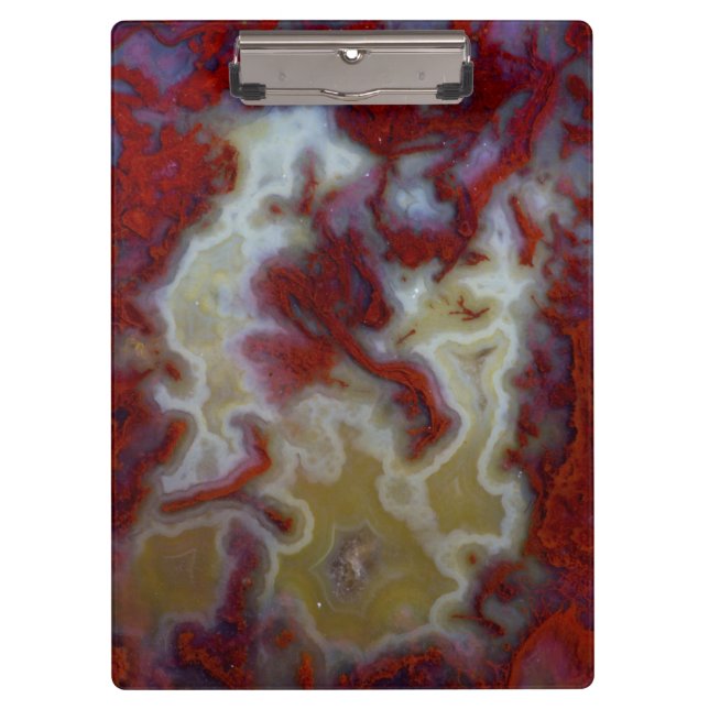 Nahen von Red Moss Agate Slab Klemmbrett (Vorderseite)