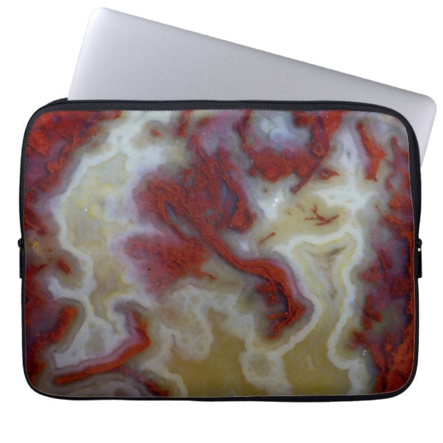 Nahen von Red Moss Agate Slab Laptopschutzhülle (Vorderseite)