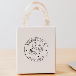 Nähen von Schmetterlingshandgefertigt mit Liebe, Gummistempel