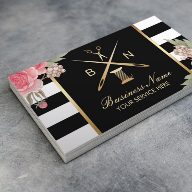 Nähen von Seamstress Thread & Nadeln Vintag Visitenkarte (Von Creator hochgeladen)