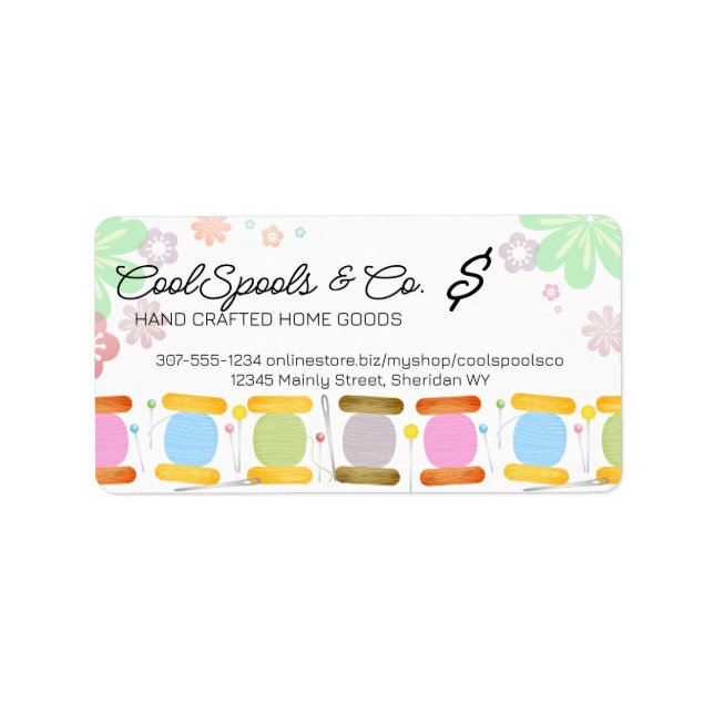 Nähen von Steppnadel-Gewinde - Nähpreisung Adressaufkleber (Vorne)