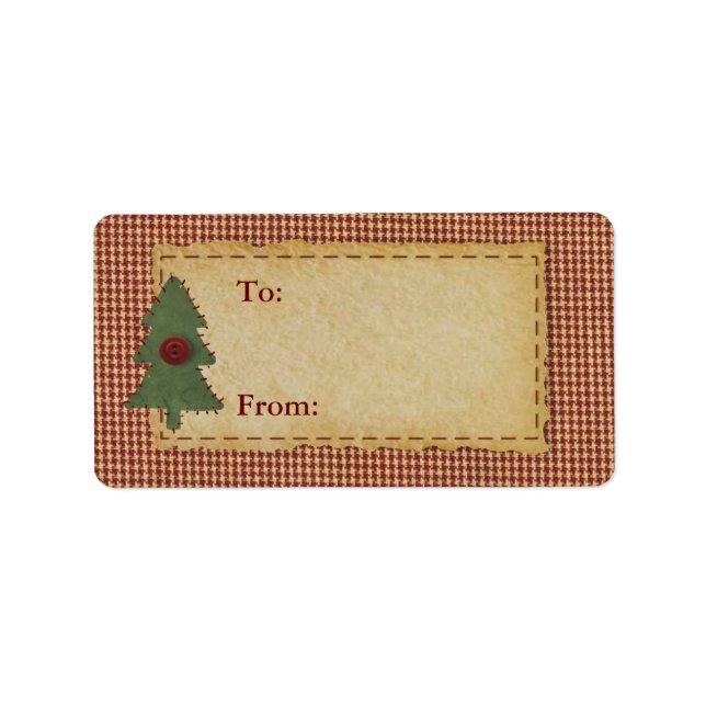 Nähen von Weihnachtsbaum zu und von Etikett Adressaufkleber (Vorne)