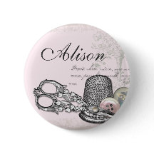 Nähende Begriffe auf rosa NamensAbzeichen