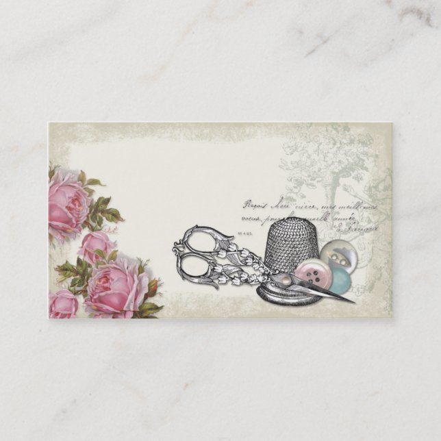 Nähende Begriffe ELFENBEIN Visitenkarte (Vorderseite)