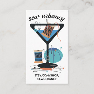 Nähende Begriffs-Visitenkarte Martini-Näherin Visitenkarte