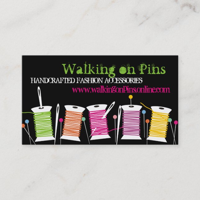 Nähende Buttonnäherin des kundenspezifischen Visitenkarte (Vorderseite)