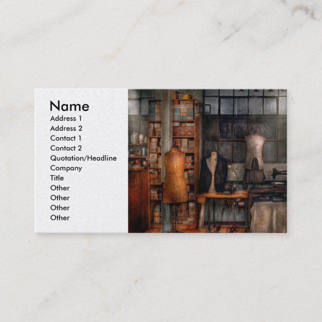 Nähende - Inudstrial - Qualitäts-Leinen Visitenkarte (Vorderseite)