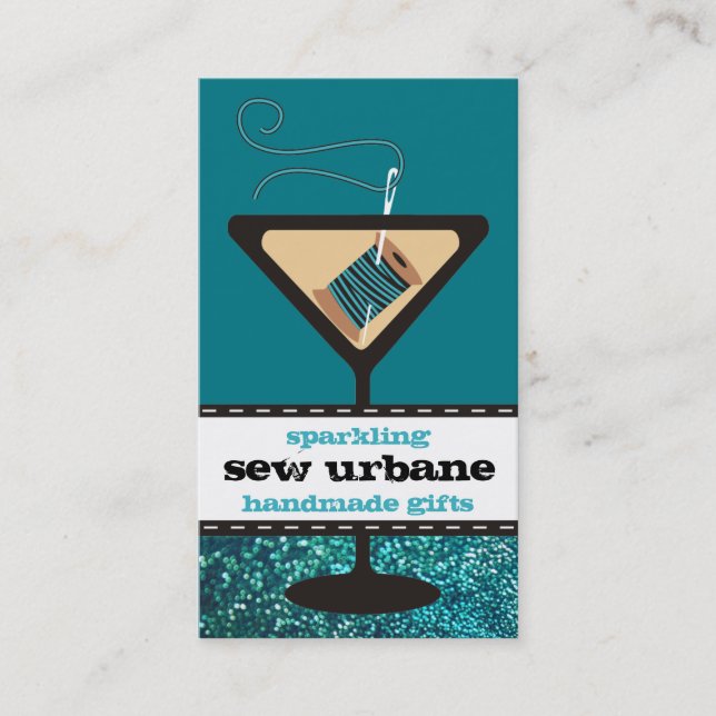 Nähender Imitat-Glitter Martinides glasnadelfadens Visitenkarte (Vorderseite)