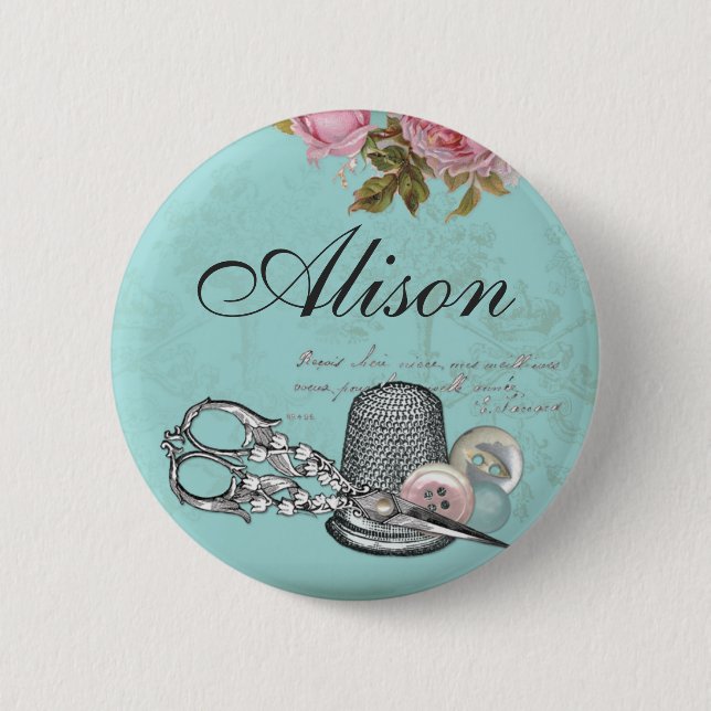 Nähender Thema-NamensAbzeichen-Knopf Button (Vorderseite)