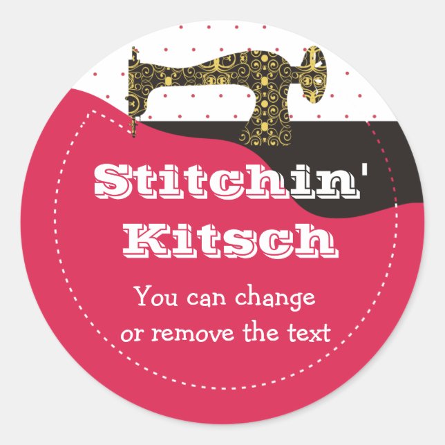 nähendes Geschenk-PA des antiken Runder Aufkleber (Vorderseite)