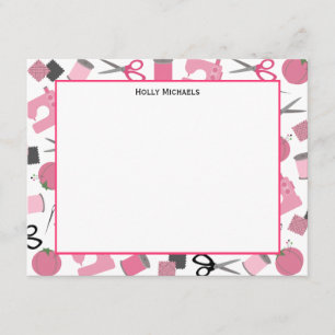 Nähendes themenorientiertes flaches Notecards Einladung