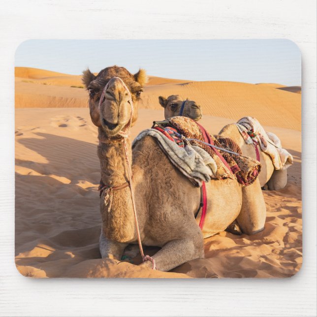 Naher Aufstieg auf Camel in der Oman-Wüste Mousepad (Vorne)