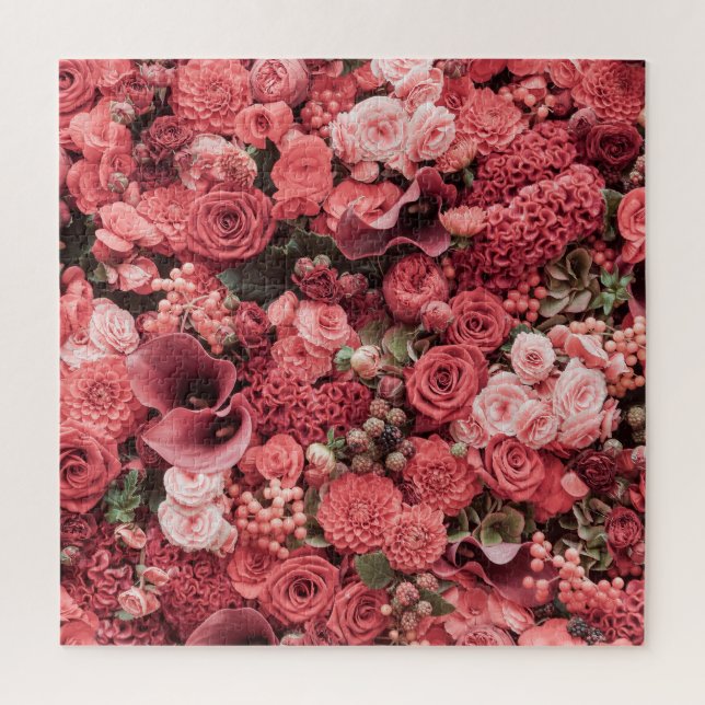 Naher, blumengeschmückter abstrakter Hintergrund. Puzzle (Vertikal)