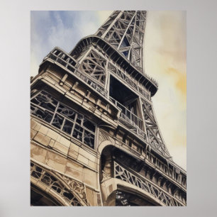 Naher Eiffelturm Paris Liebe City Travel Poster
