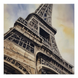 Naher Eiffelturm Paris Liebe City Travel Poster