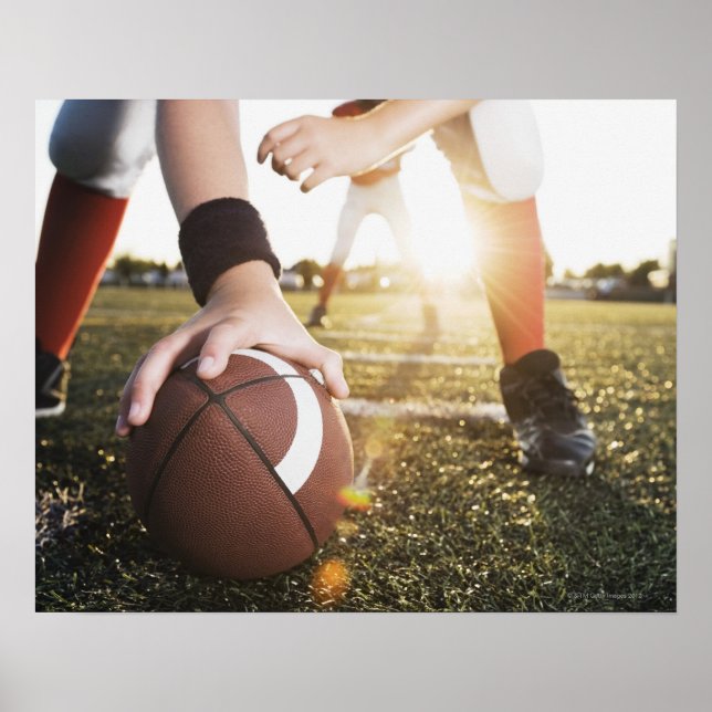 Naher Fußball-Center Vorbereitung auf Schnappschus Poster (Vorne)