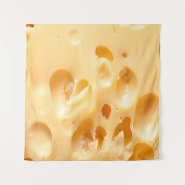 Naher Gelbkäse. Diese Datei wird gereinigt. Wandteppich (Vorderseite)